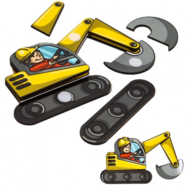 Деревянный конструктор на липучках Экскаватор ОА-00000162 Деревянный конструктор на липучках Экскаватор ОА-00000162