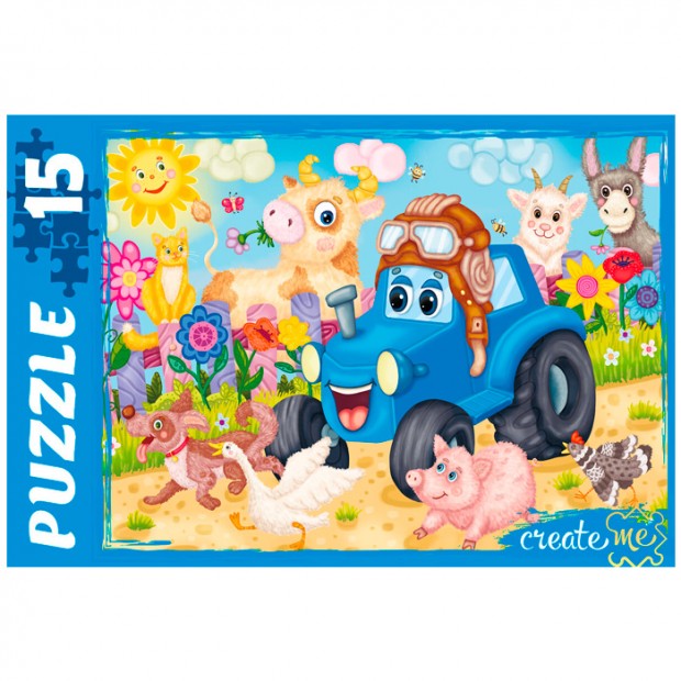 Пазл 15 МАКСИ Веселый трактор №6 П15-0695 Пазл 15 МАКСИ Веселый трактор №6 П15-0695