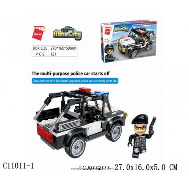 Конструктор 11011-1/4 QMAN Полицейская машина 121 дет. в кор. Конструктор 11011-1/4 QMAN Полицейская машина 121 дет. в кор.