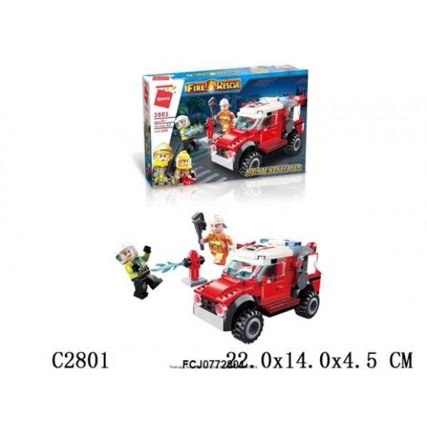 Конструктор 2801-2804 QMAN Пожарная машина в кор.