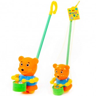 Каталка Медвежонок с ручкой 96654 П-Е/12/ Каталка Медвежонок с ручкой 96654 П-Е/12/