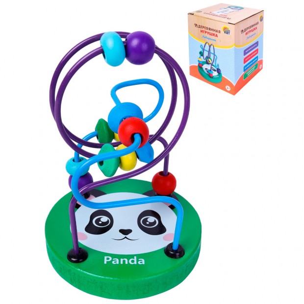 Деревянный Лабиринт Серпантин Панда ИД-5167 Деревянный Лабиринт Серпантин Панда ИД-5167