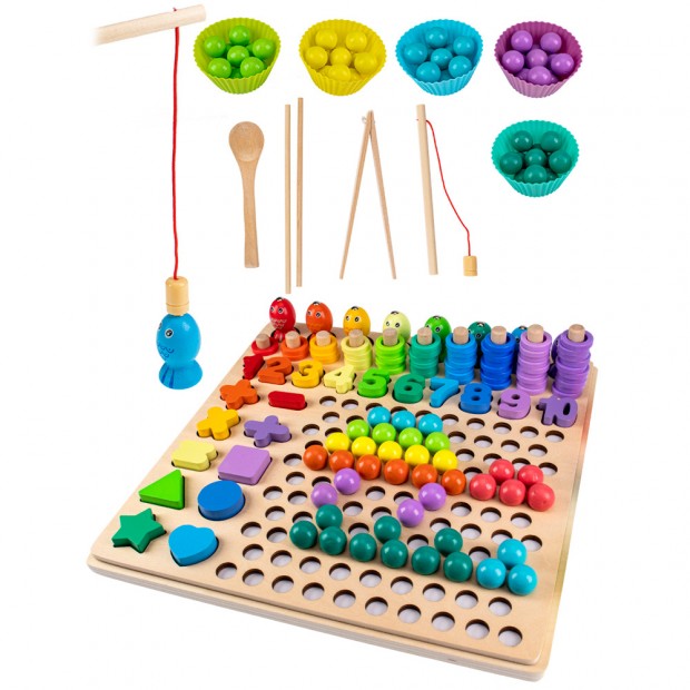 Деревянная мозаика-сортер 32х31х8 Считаем до 10 ИД-6304 Деревянная мозаика-сортер 32х31х8 Считаем до 10 ИД-6304