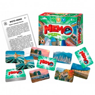 ГТДНастольная игра Фото-мемо Природные чудеса России 34 карточки 04605