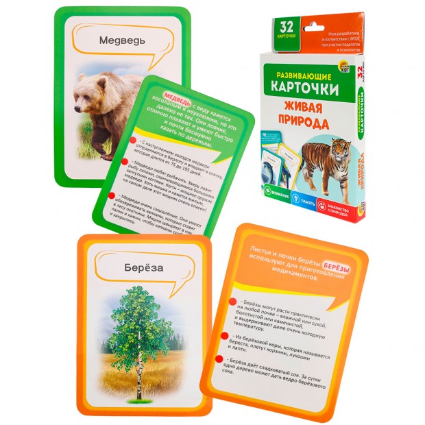 Игра Развивающие карточки: Живая природа ИН-4878 Игра Развивающие карточки: Живая природа ИН-4878