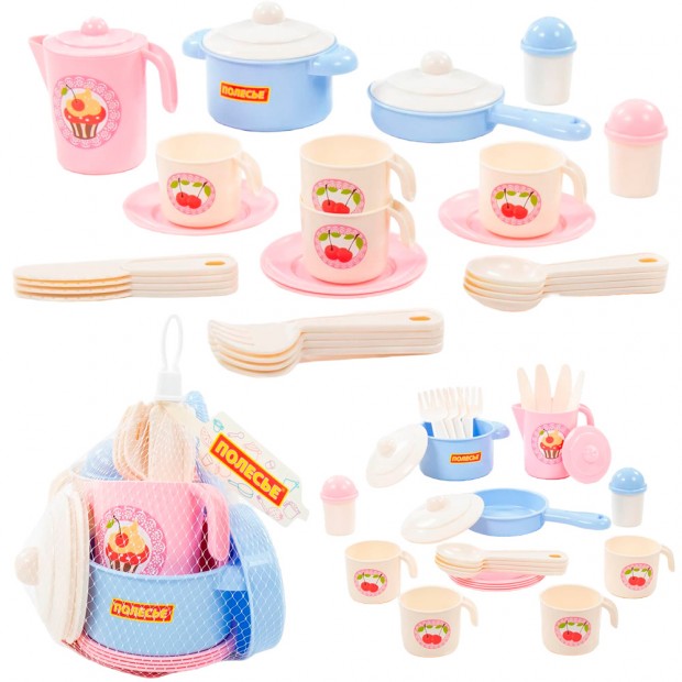 Набор посуды Настенька на 4 персоны V5 в сетке 28 элементов 79947