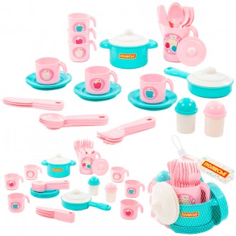 Набор посуды Настенька на 6 персон V4 38 элементов в сеточке 79961 Набор посуды Настенька на 6 персон V4 38 элементов в сеточке 79961