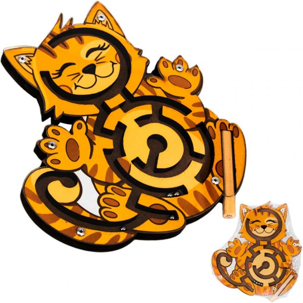 Деревянный Лабиринт с шариками Котенок ОА-00000255 Деревянный Лабиринт с шариками Котенок ОА-00000255