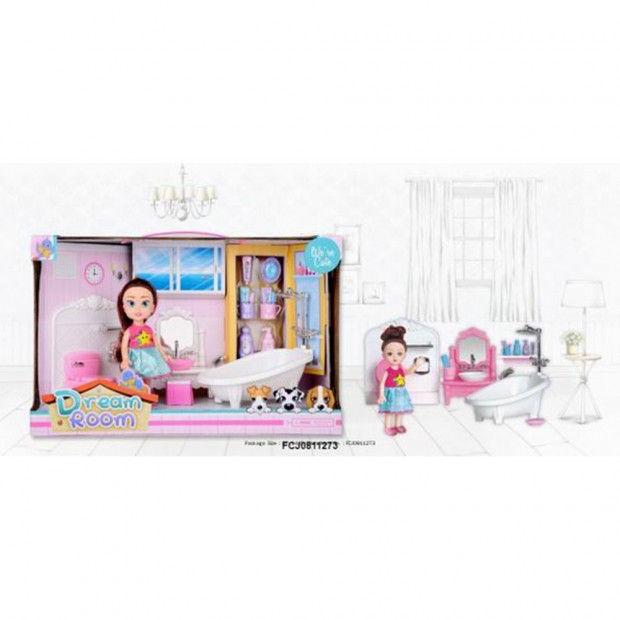 Кукла малышка в ванной комнате в коробке Кукла малышка в ванной комнате в коробке