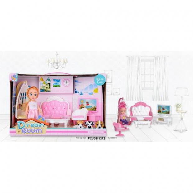 Кукла малышка в гостинной в коробке Кукла малышка в гостинной в коробке