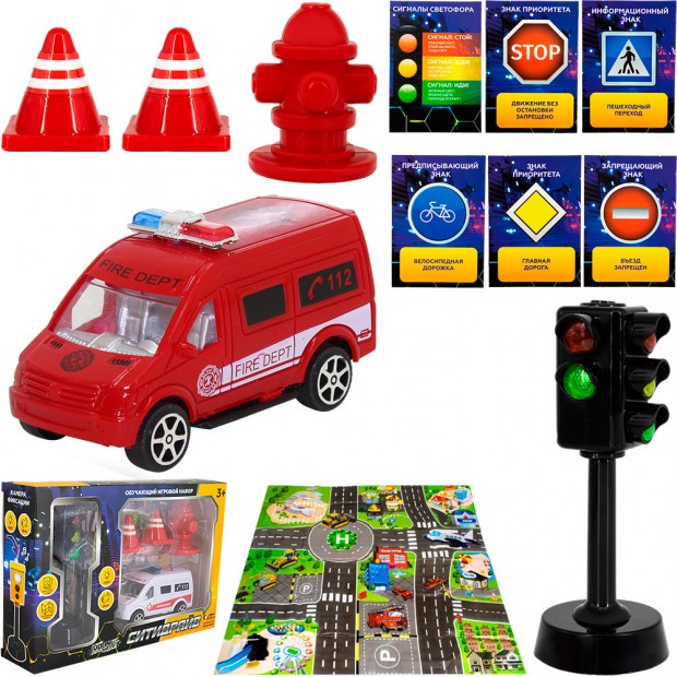Набор машин MK723A4 Young Racer со светофором микс в кор. Набор машин MK723A4 Young Racer со светофором микс в кор.