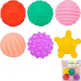 Набор тактильных резиновых игрушек Levatoys MK99-8A в пакете Набор тактильных резиновых игрушек Levatoys MK99-8A в пакете