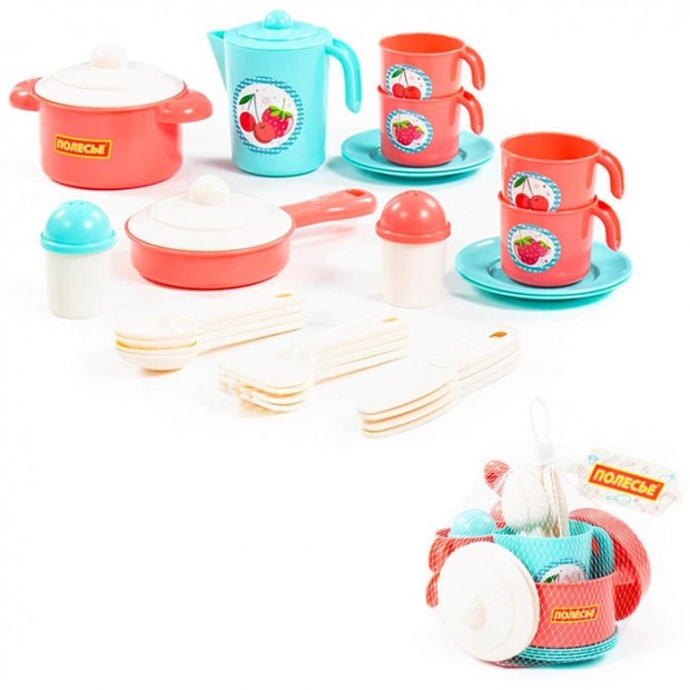 Набор посуды Настенька на 4 персоны V3 в сетке 28 элементов 79930