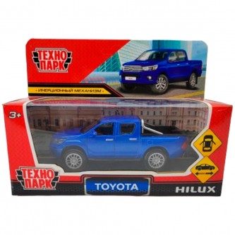 Модель HILUX-12-BU TOYOTA HILUX 12 см, двери, инерц, синий Технопарк  в коробке