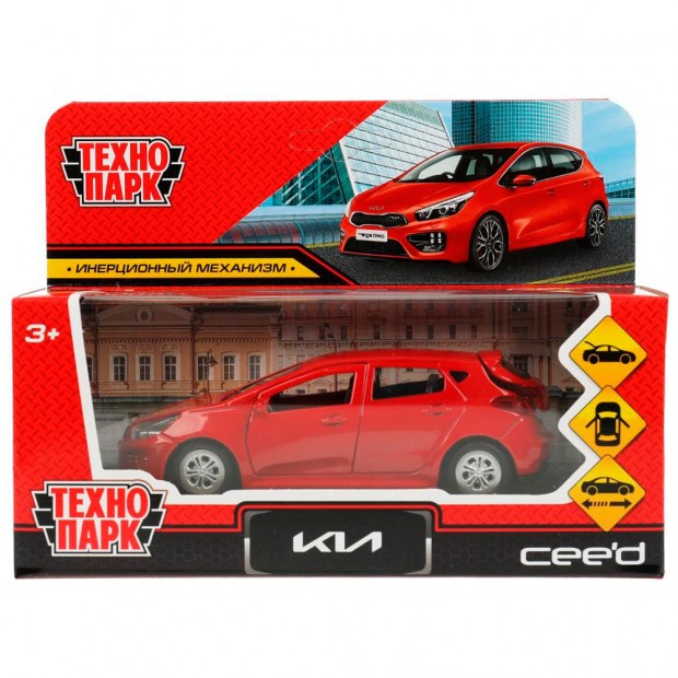 Модель CEED-12-RD KIA CEED длина 12 см, двери, багаж, инерц, красный Технопарк  в коробке