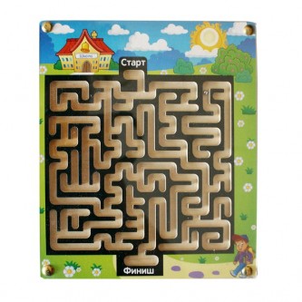 Деревянный лабиринт с шариком Идем в школу IG0049 Деревянный лабиринт с шариком Идем в школу IG0049
