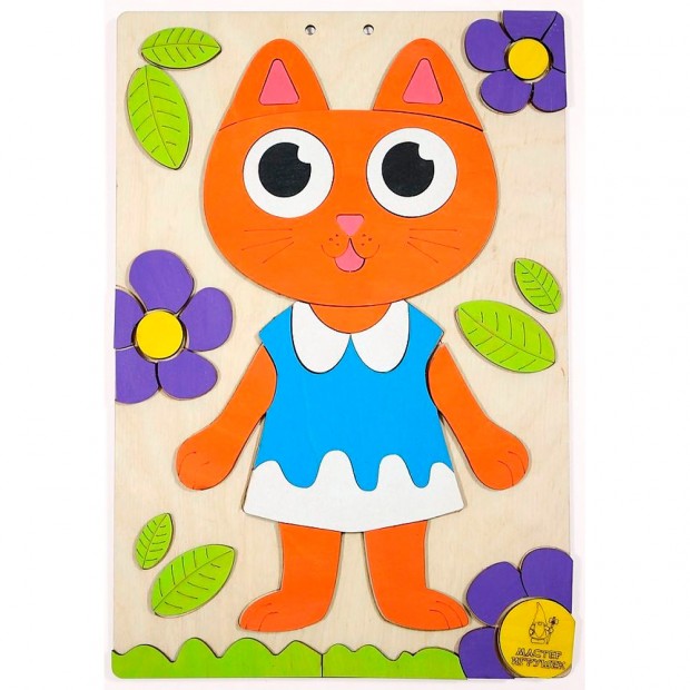 Деревянная Развивающая игра Аппликация Кошечка IG0774 Деревянная Развивающая игра Аппликация Кошечка IG0774
