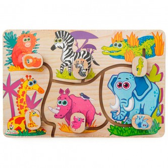 Деревянный Лабиринт Найди маму в Африке IG0786 Деревянный Лабиринт Найди маму в Африке IG0786