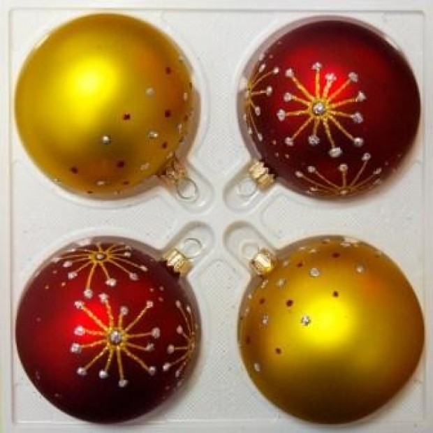 Елочный набор Брызги 75мм 4шт С1522 Елочный набор Брызги 75мм 4шт С1522