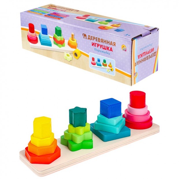 Деревянная Пирамида Логика 4 шт. ИД-6136 Деревянная Пирамида Логика 4 шт. ИД-6136