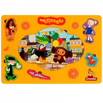 Деревянная Вкладыш без ручек Чебурашка СОЮЗМУЛЬТФИЛЬМ 28*19 см Буратино Деревянная Вкладыш без ручек Чебурашка СОЮЗМУЛЬТФИЛЬМ 28*19 см Буратино