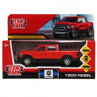 Модель RAM1500-13-RD DODGE RAM 1500 REBEL 13 см, двери, багаж, инер, красный Технопарк в коробке