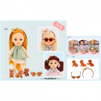 Кукла малышка в очках с питомцем в коробке Кукла малышка в очках с питомцем в коробке