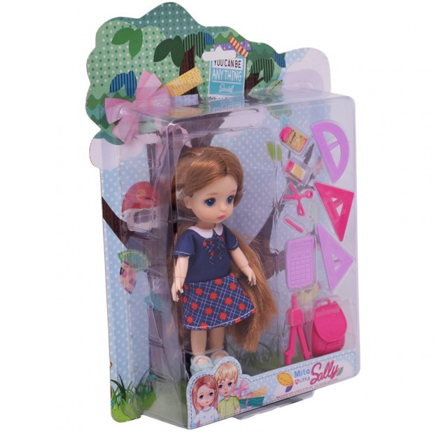 Кукла малышка Sally школьница на блистере