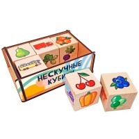 Деревянные Кубики 6 шт Нескучные в деревянной коробке 8699