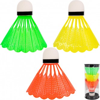 Волан 3 штуки, цветные в тубе