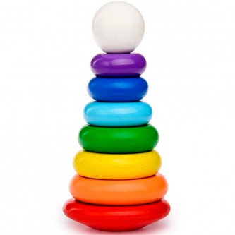 Деревянная Пирамидка Радуга 8 деталей П-08