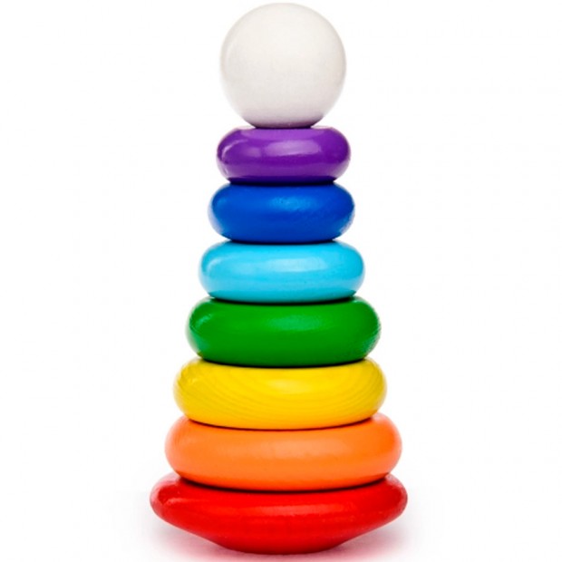 Деревянная Пирамидка Радуга 8 деталей П-08 Деревянная Пирамидка Радуга 8 деталей П-08