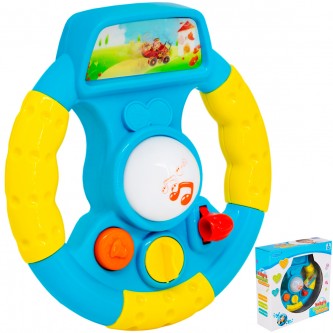 Руль музыкальный в коробке, голубой Руль музыкальный в коробке, голубой