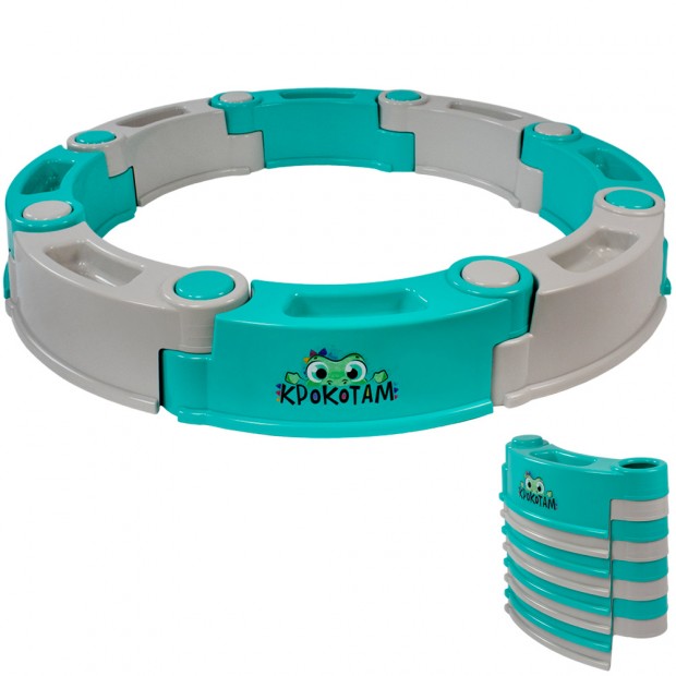 Песочница модульная Крокотам 8 сегментов бирюзовый и серый