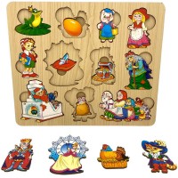 Деревянная рамка вкладыш Где чья вещь? 22 детали 8466