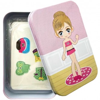 Пазл магнитный с карточками Куколка в металлическом пенале 22310