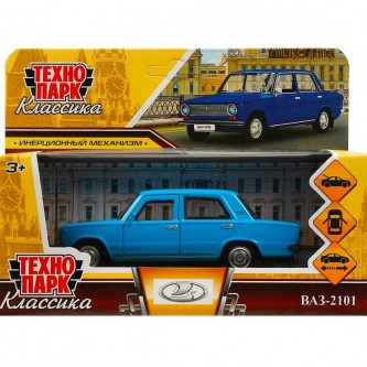 Модель ВАЗ-2101 длина 12 см, двери, багаж, инерц, синий Технопарк в коробке Модель ВАЗ-2101 длина 12 см, двери, багаж, инерц, синий Технопарк в коробке