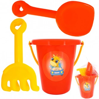 Песочный набор Жирафик 3 предмета красно-желтый