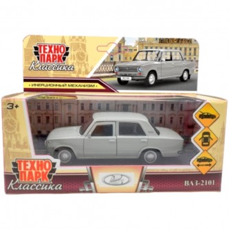 Модель ВАЗ-2101 длина 12 см, двери, багаж, инерц, серый Технопарк в коробке Модель ВАЗ-2101 длина 12 см, двери, багаж, инерц, серый Технопарк в коробке