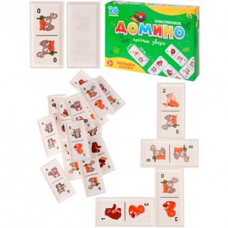 Домино пластик. ЛЕСНЫЕ ЗВЕРИ И-1926 Домино пластик. ЛЕСНЫЕ ЗВЕРИ И-1926