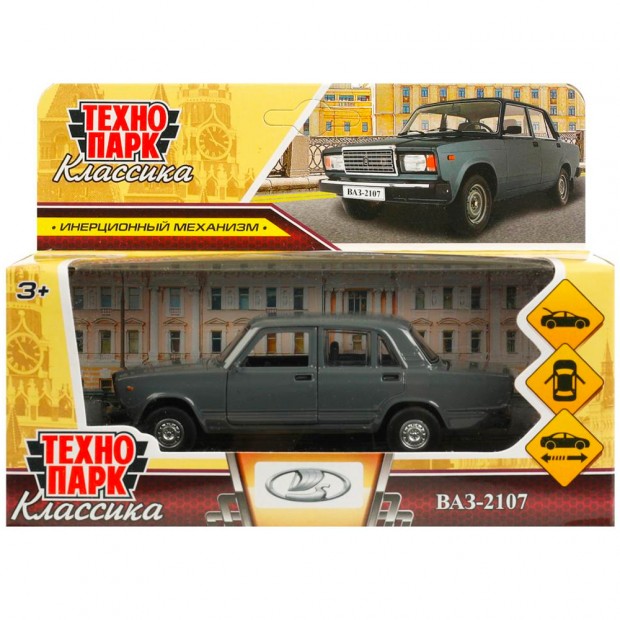 Модель ВАЗ-2107 длина 12 см, двери, багаж, инерция, мокрый асфальт Модель ВАЗ-2107 длина 12 см, двери, багаж, инерция, мокрый асфальт