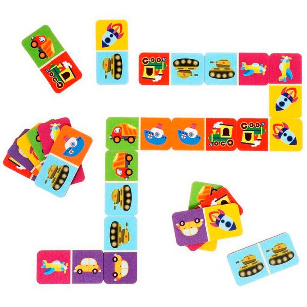 Деревянный Домино Транспорт серия Енот вперед 962482 Деревянный Домино Транспорт серия Енот вперед 962482