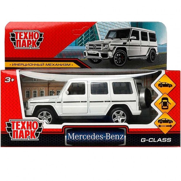 Модель GCLASS-12-WH MERCEDES-BENZ G-CLASS 12 см, двери, багажн, белый Технопарк