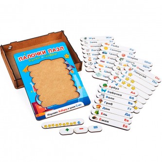 Деревянная Азбука палочки-картинки G-003 Деревянная Азбука палочки-картинки G-003