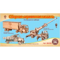 Деревянный Конструктор Набор Строительных автомобилей 3 шт. 80230 Деревянный Конструктор Набор Строительных автомобилей 3 шт. 80230