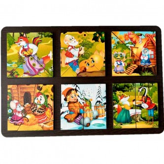 Деревянная Развивающая доска Сложи квадрат. Русские сказки 8775 Деревянная Развивающая доска Сложи квадрат. Русские сказки 8775