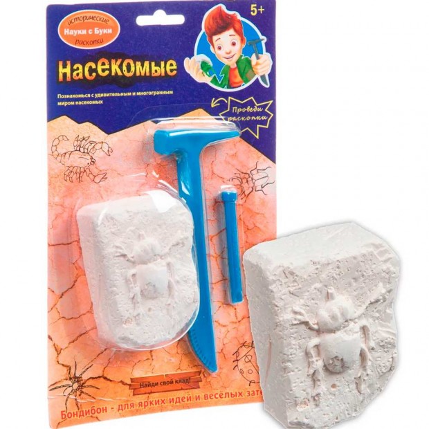 Набор Французские опыты Науки с Буки Bondibon Юный археолог проводим раскопки Насекомые ВВ4111 Набор Французские опыты Науки с Буки Bondibon Юный археолог проводим раскопки Насекомые ВВ4111