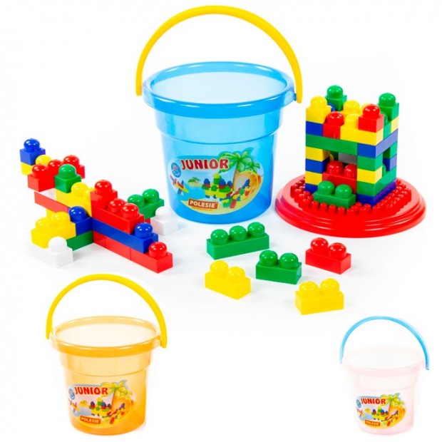 Конструктор Юниор 57дет. в ведре Макси с крышкой П-Е/6/ Конструктор Юниор 57дет. в ведре Макси с крышкой П-Е/6/
