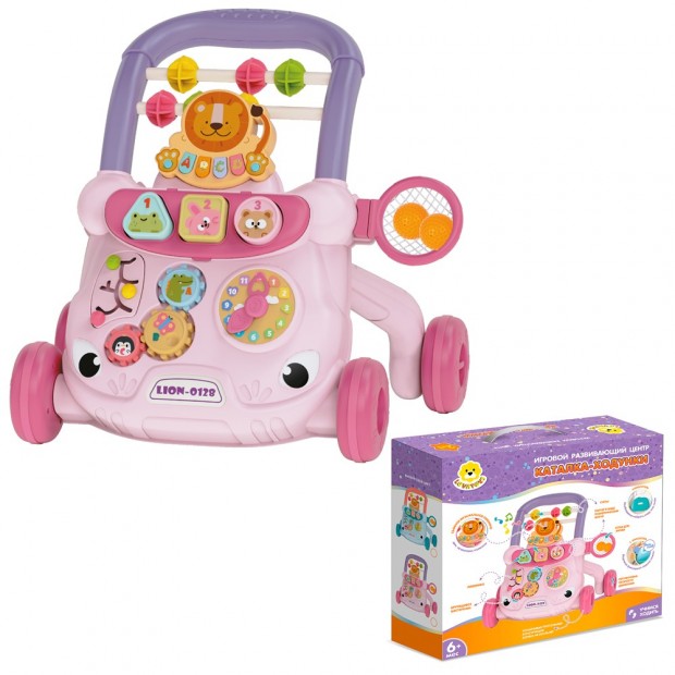 Каталка-ходунок MK368-17 Levatoys розовый в коробке Каталка-ходунок MK368-17 Levatoys розовый в коробке