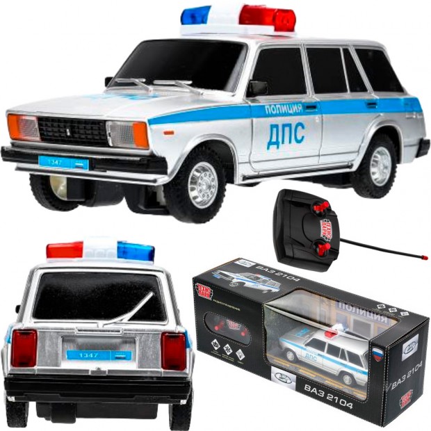 Машина на радиоуправлении LADA ваз-2104 свет, 18 см, ДПС, серебряный Технопарк Машина на радиоуправлении LADA ваз-2104 свет, 18 см, ДПС, серебряный Технопарк